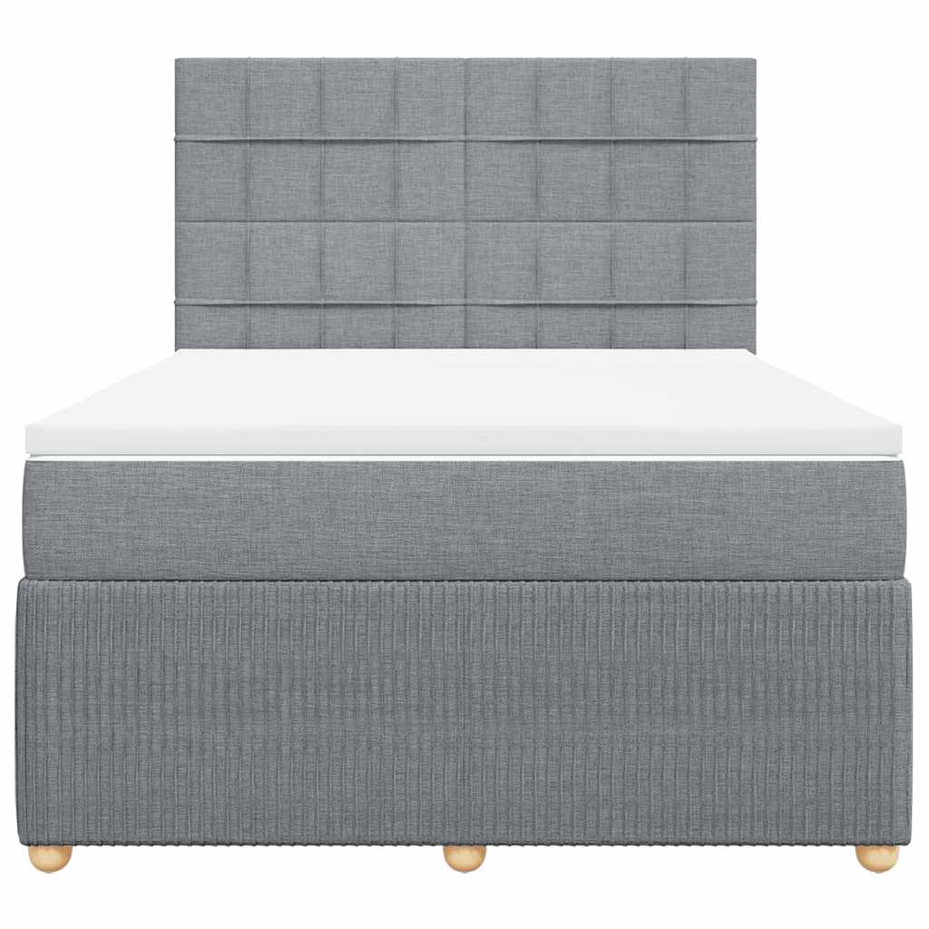 Giroletto a Molle con Materasso Grigio Chiaro 140x190cm Tessuto | homemem39