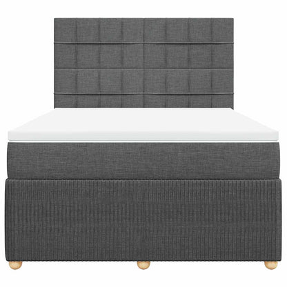 Giroletto a Molle con Materasso Grigio Scuro 140x190 cm Tessuto