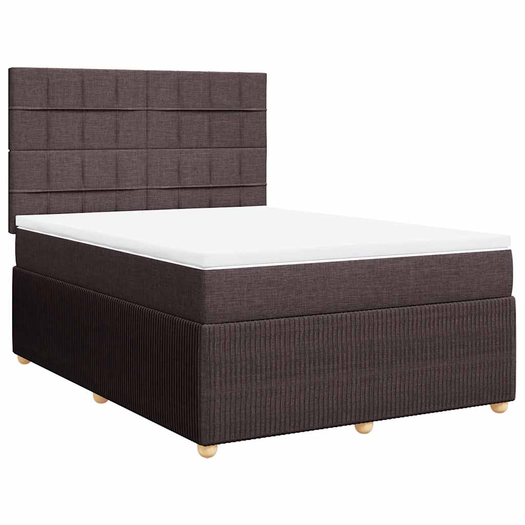 Giroletto a Molle con Materasso Marrone Scuro 140x190cm Tessuto | homemem39