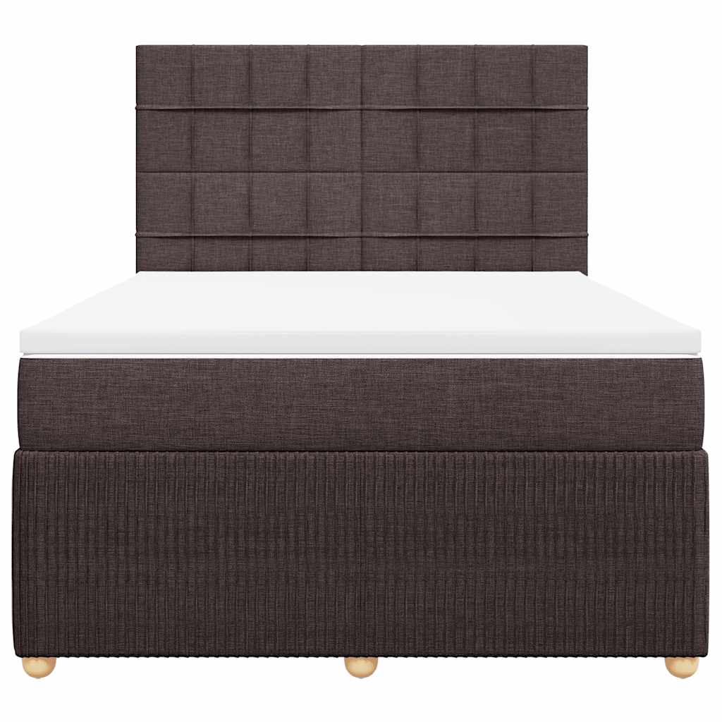 Giroletto a Molle con Materasso Marrone Scuro 140x190cm Tessuto | homemem39
