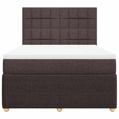 Giroletto a Molle con Materasso Marrone Scuro 140x190cm Tessuto