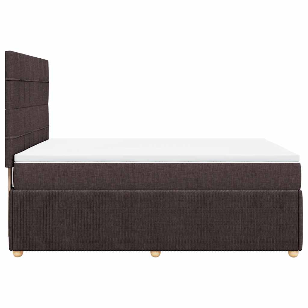 Giroletto a Molle con Materasso Marrone Scuro 140x190cm Tessuto | homemem39