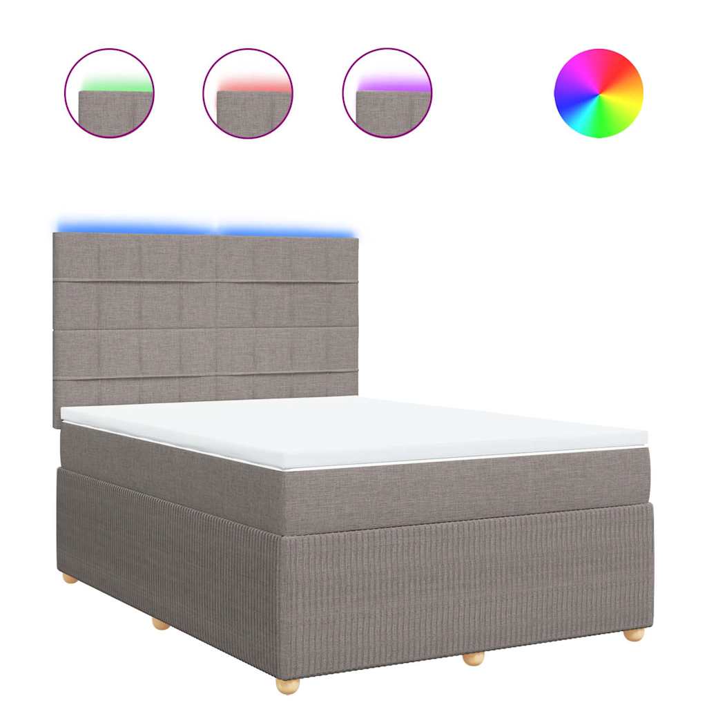 Giroletto a Molle con Materasso Tortora 140x190 cm in Tessuto | homemem39