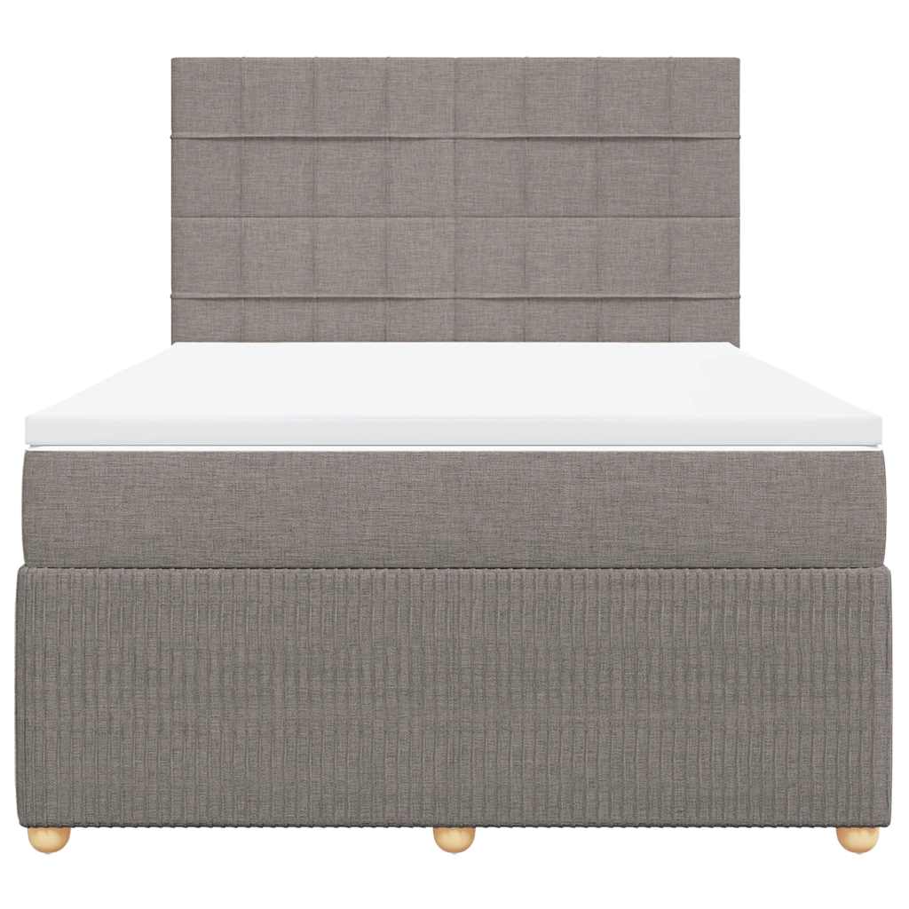 Giroletto a Molle con Materasso Tortora 140x190 cm in Tessuto