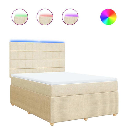 Giroletto a Molle con Materasso Crema 140x19 cm in Tessuto | homemem39