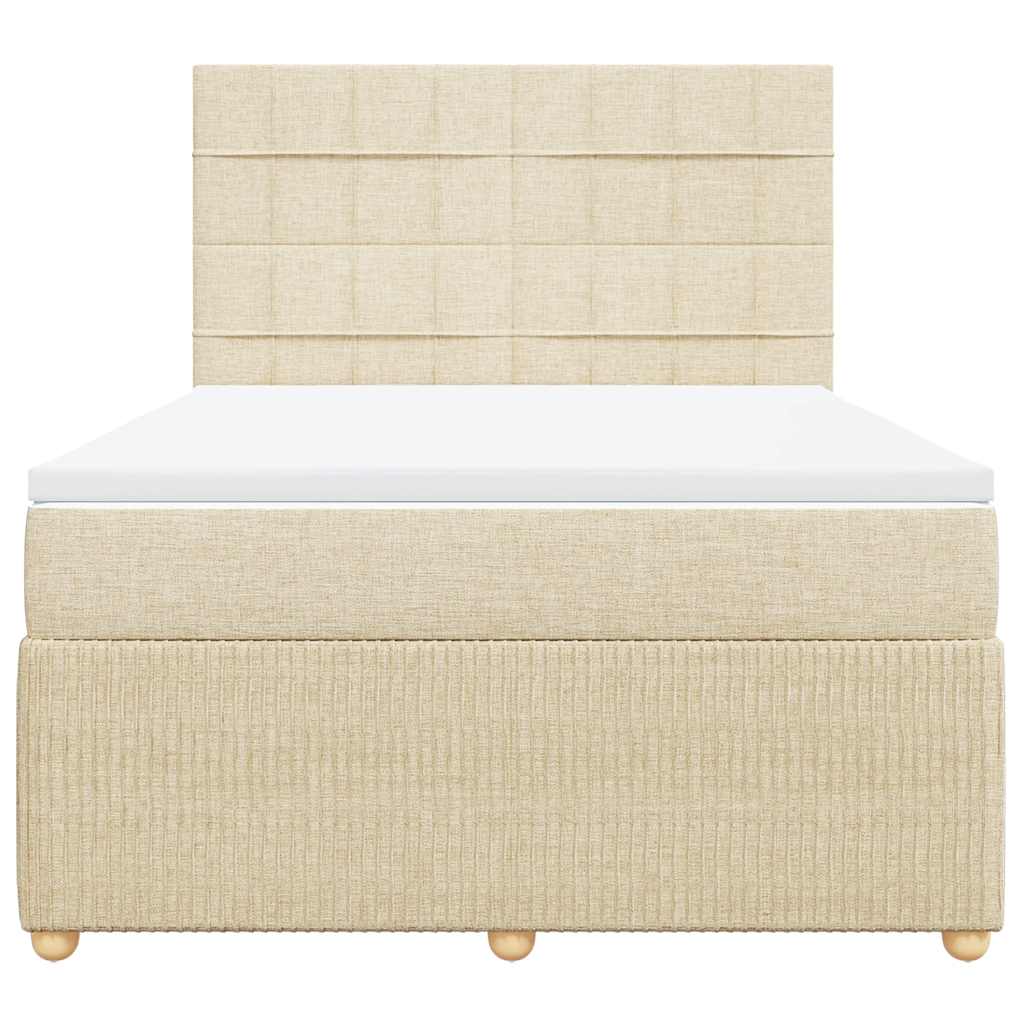 Giroletto a Molle con Materasso Crema 140x19 cm in Tessuto | homemem39