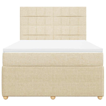 Giroletto a Molle con Materasso Crema 140x19 cm in Tessuto | homemem39