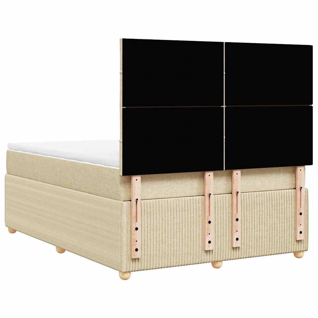 Giroletto a Molle con Materasso Crema 140x19 cm in Tessuto | homemem39