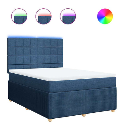 Giroletto a Molle con Materasso Blu 140x190 cm in Tessuto