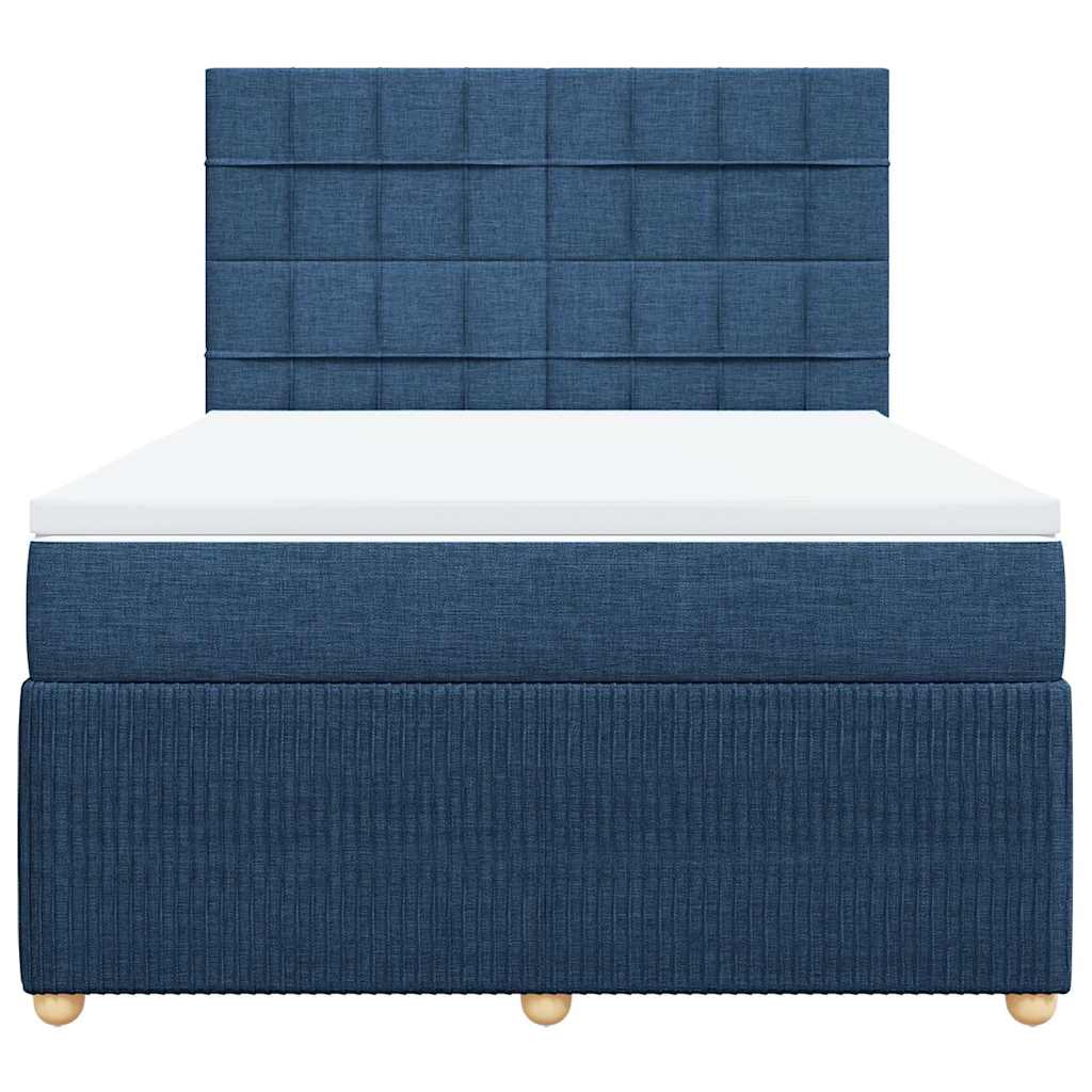 Giroletto a Molle con Materasso Blu 140x190 cm in Tessuto