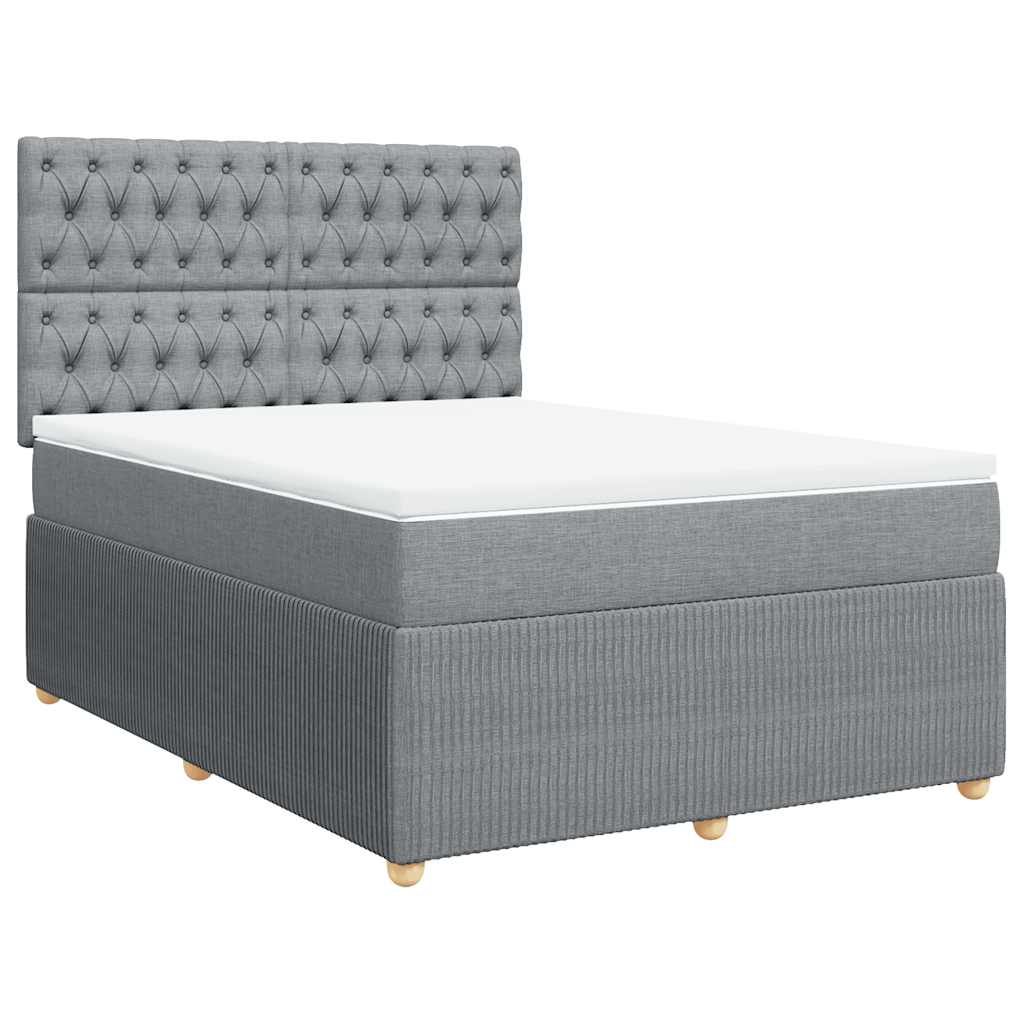 Giroletto a Molle con Materasso Grigio Chiaro 140x190cm Tessuto | homemem39