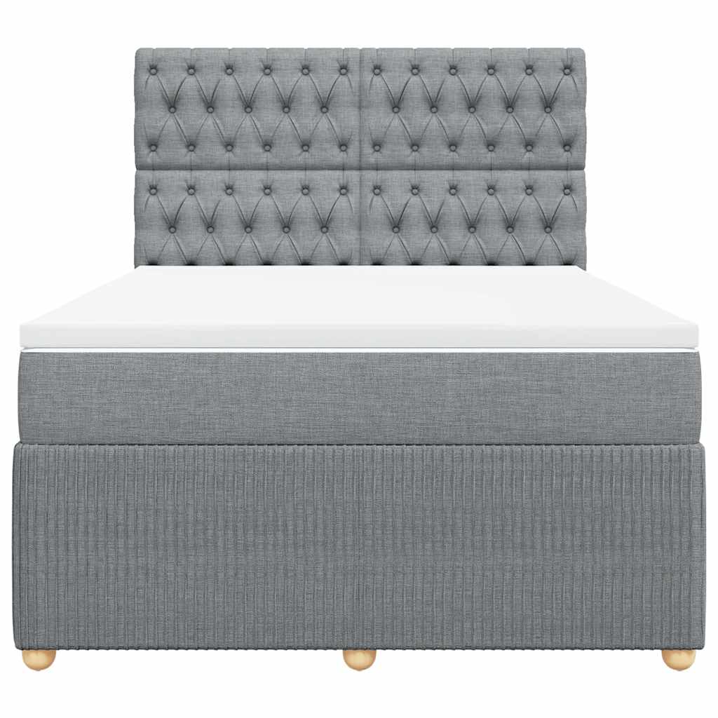Giroletto a Molle con Materasso Grigio Chiaro 140x190cm Tessuto | homemem39
