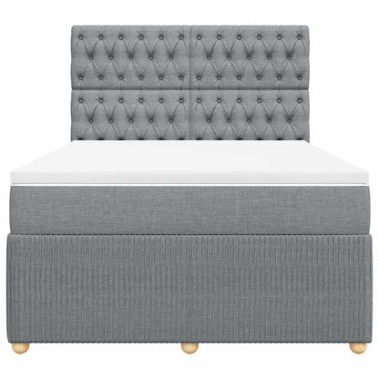 Giroletto a Molle con Materasso Grigio Chiaro 140x190cm Tessuto | homemem39