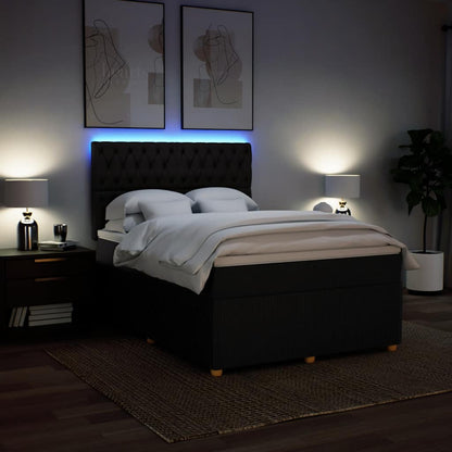 Giroletto a Molle con Materasso Nero 140x190 cm in Tessuto | homemem39