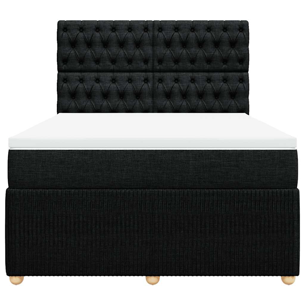 Giroletto a Molle con Materasso Nero 140x190 cm in Tessuto