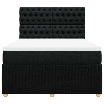 Giroletto a Molle con Materasso Nero 140x190 cm in Tessuto