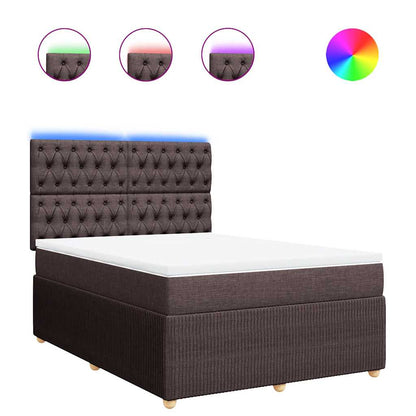 Giroletto a Molle con Materasso Marrone Scuro 140x190cm Tessuto | homemem39