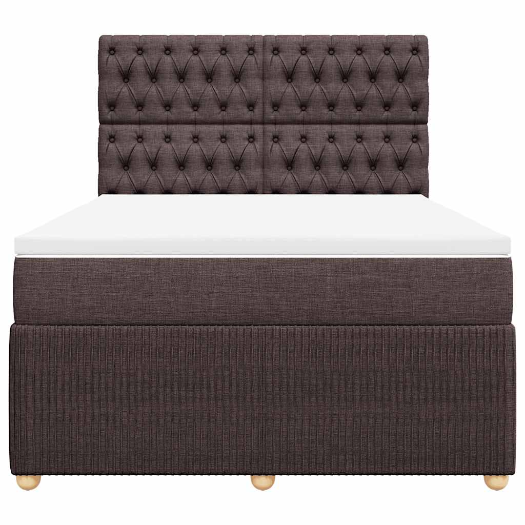 Giroletto a Molle con Materasso Marrone Scuro 140x190cm Tessuto | homemem39