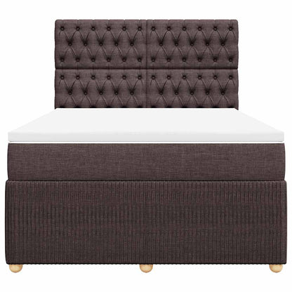 Giroletto a Molle con Materasso Marrone Scuro 140x190cm Tessuto