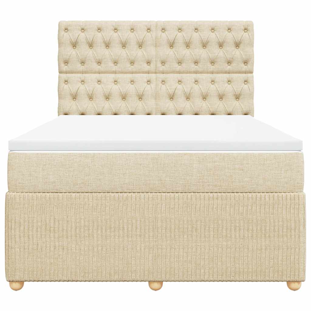 Giroletto a Molle con Materasso Crema 140x19 cm in Tessuto | homemem39