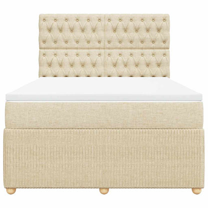Giroletto a Molle con Materasso Crema 140x19 cm in Tessuto | homemem39