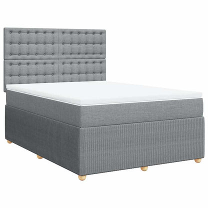 Giroletto a Molle con Materasso Grigio Chiaro 140x190cm Tessuto | homemem39