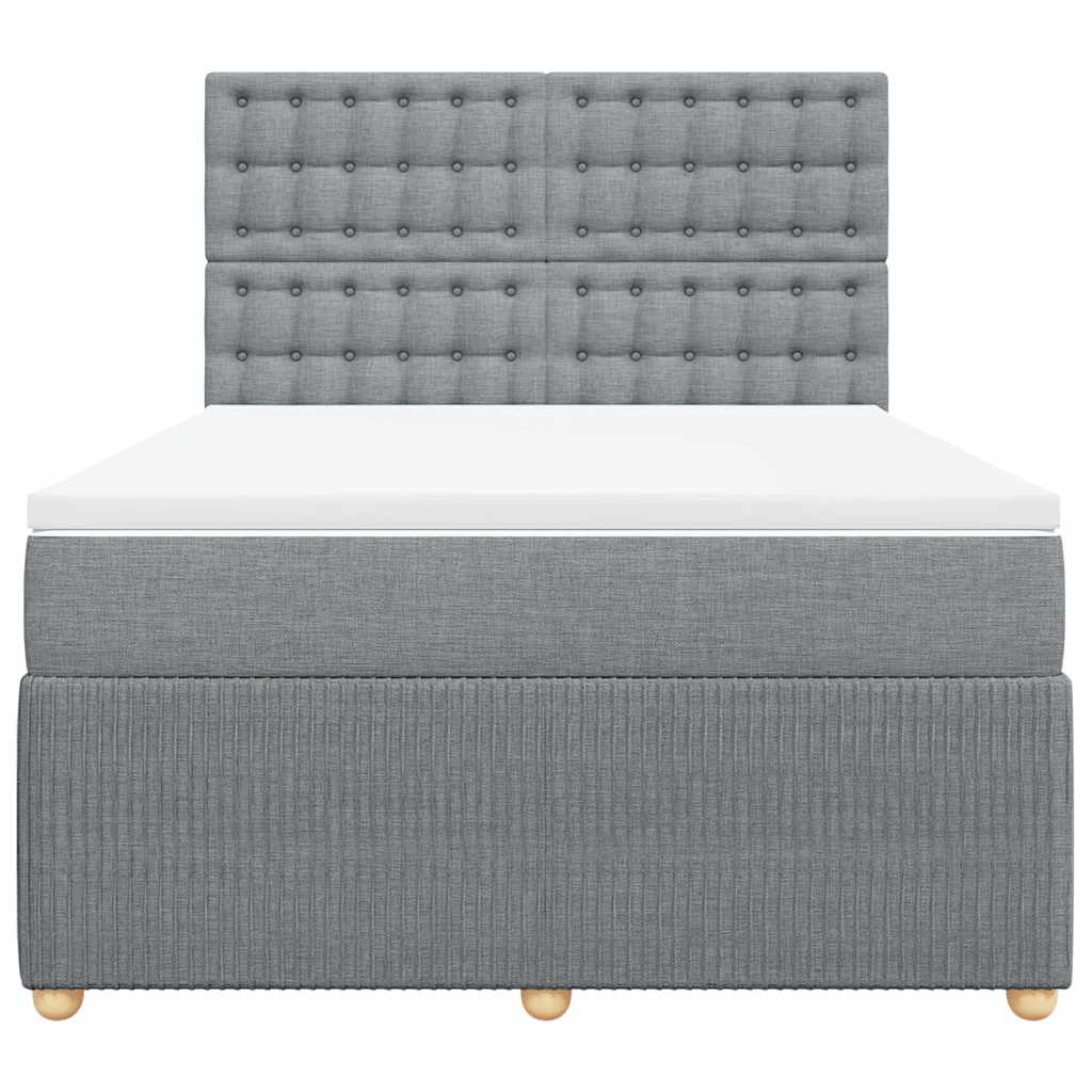 Giroletto a Molle con Materasso Grigio Chiaro 140x190cm Tessuto | homemem39
