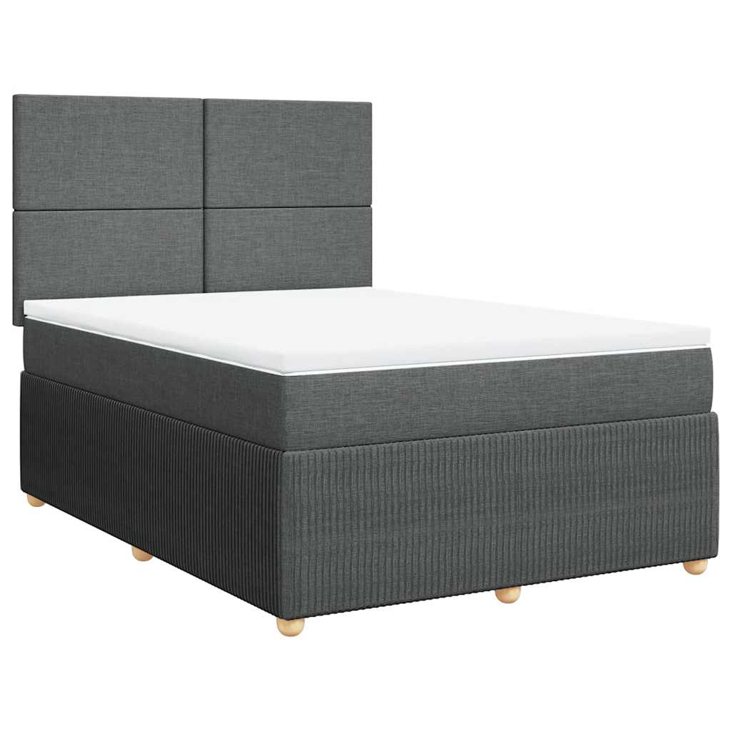 Giroletto a Molle con Materasso Grigio Scuro 140x200cm Tessuto | homemem39