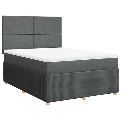 Giroletto a Molle con Materasso Grigio Scuro 140x200cm Tessuto | homemem39
