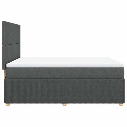 Giroletto a Molle con Materasso Grigio Scuro 140x200cm Tessuto | homemem39