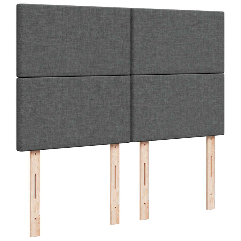 Giroletto a Molle con Materasso Grigio Scuro 140x200cm Tessuto | homemem39