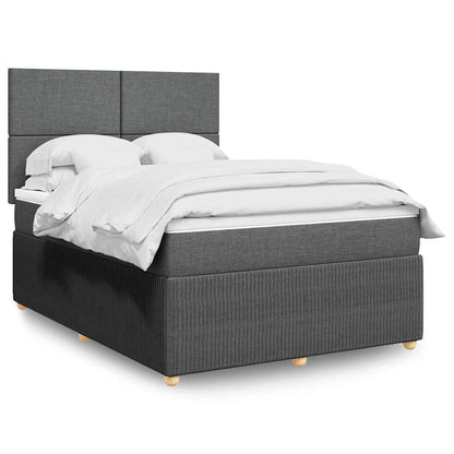 Giroletto a Molle con Materasso Grigio Scuro 140x200cm Tessuto | homemem39