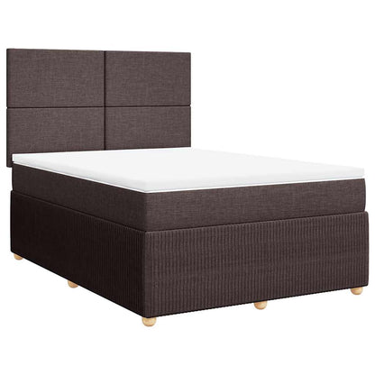 Giroletto a Molle con Materasso Marrone Scuro 140x200cm Tessuto | homemem39