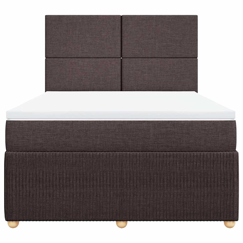 Giroletto a Molle con Materasso Marrone Scuro 140x200cm Tessuto | homemem39