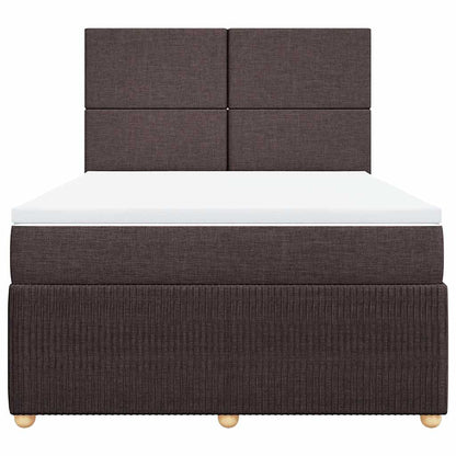 Giroletto a Molle con Materasso Marrone Scuro 140x200cm Tessuto | homemem39