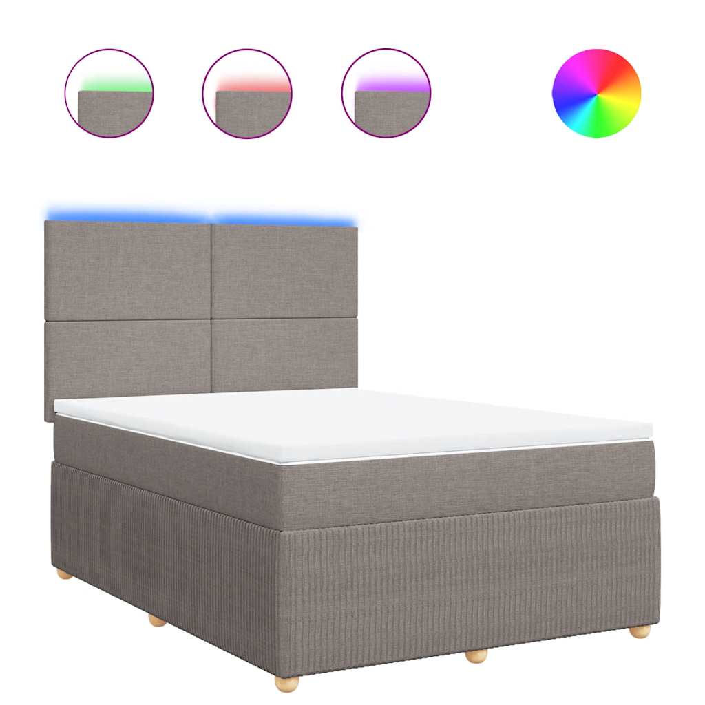 Giroletto a Molle con Materasso Tortora 140x200 cm in Tessuto | homemem39