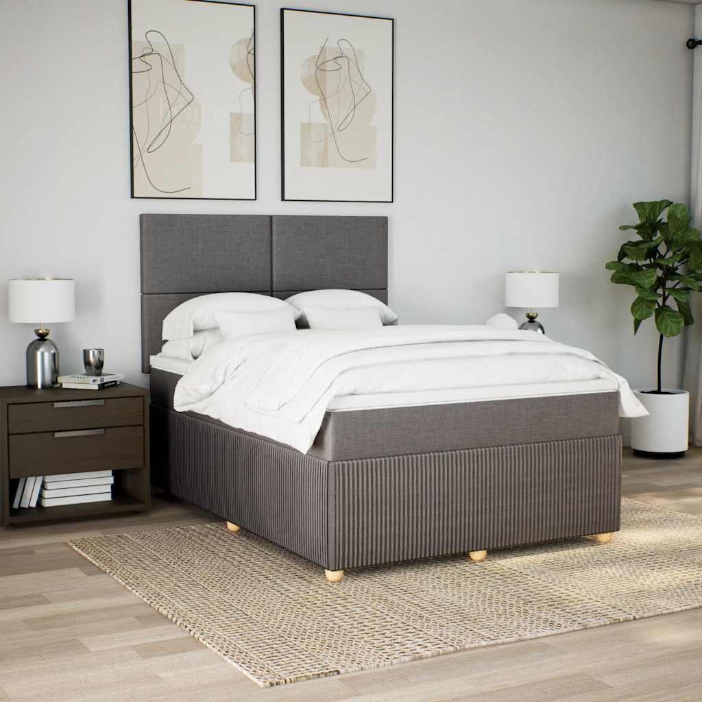 Giroletto a Molle con Materasso Tortora 140x200 cm in Tessuto | homemem39