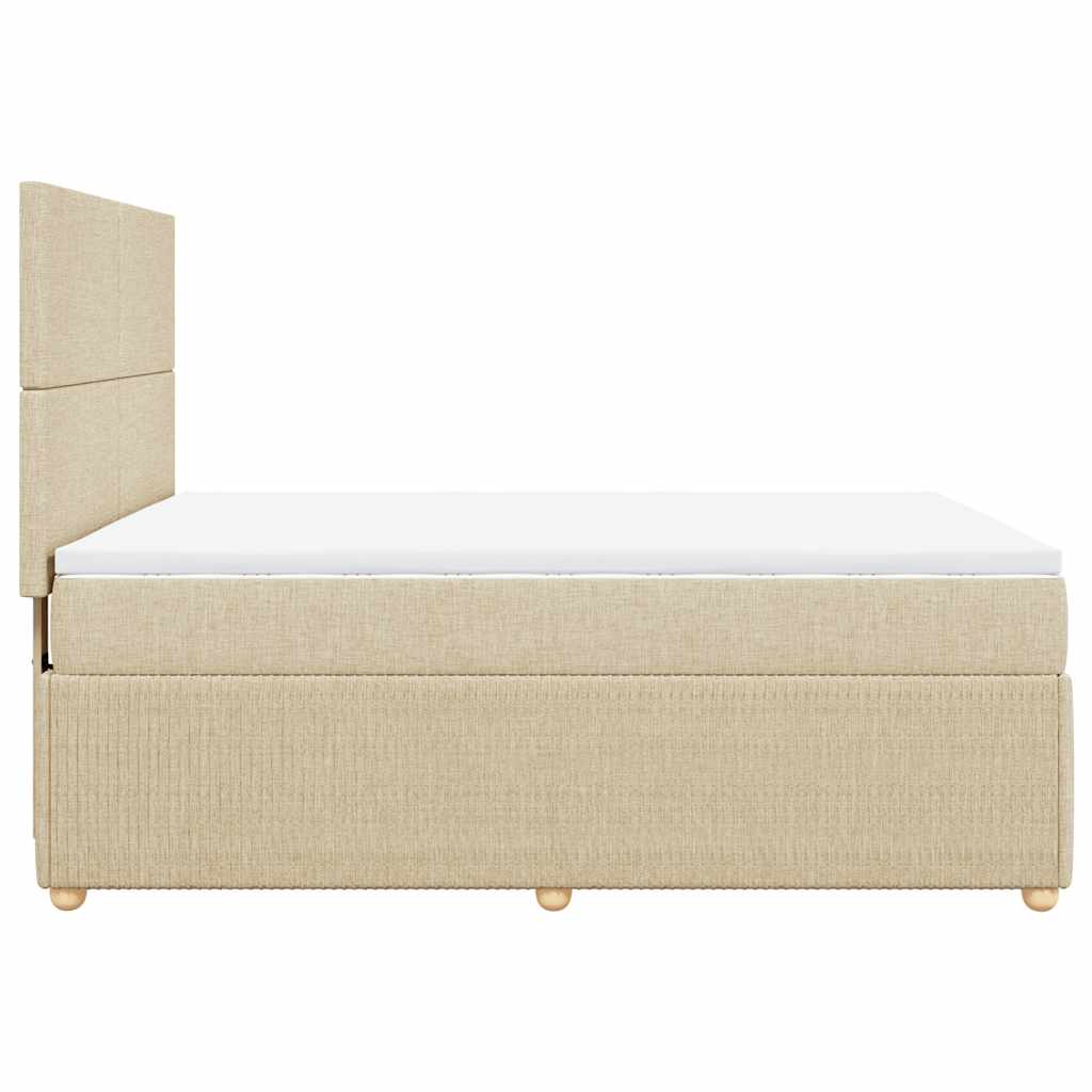 Giroletto a Molle con Materasso Crema 140x200 cm in Tessuto | homemem39