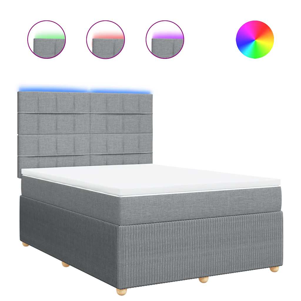 Giroletto a Molle con Materasso Grigio Chiaro 140x200cm Tessuto | homemem39