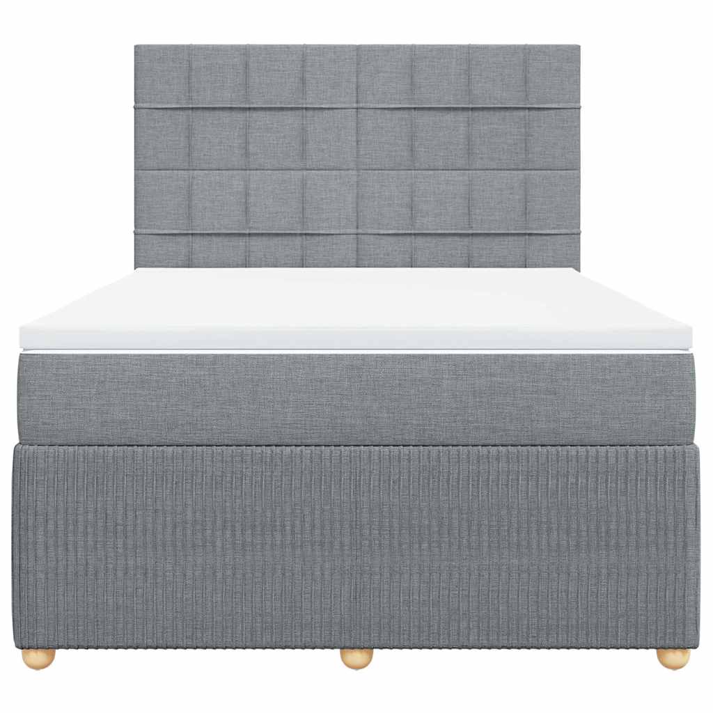 Giroletto a Molle con Materasso Grigio Chiaro 140x200cm Tessuto | homemem39