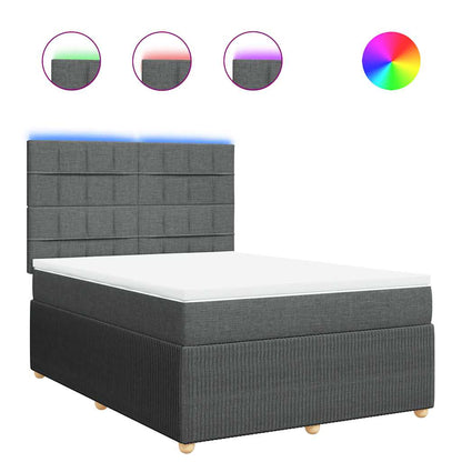 Giroletto a Molle con Materasso Grigio Scuro 140x200cm Tessuto | homemem39