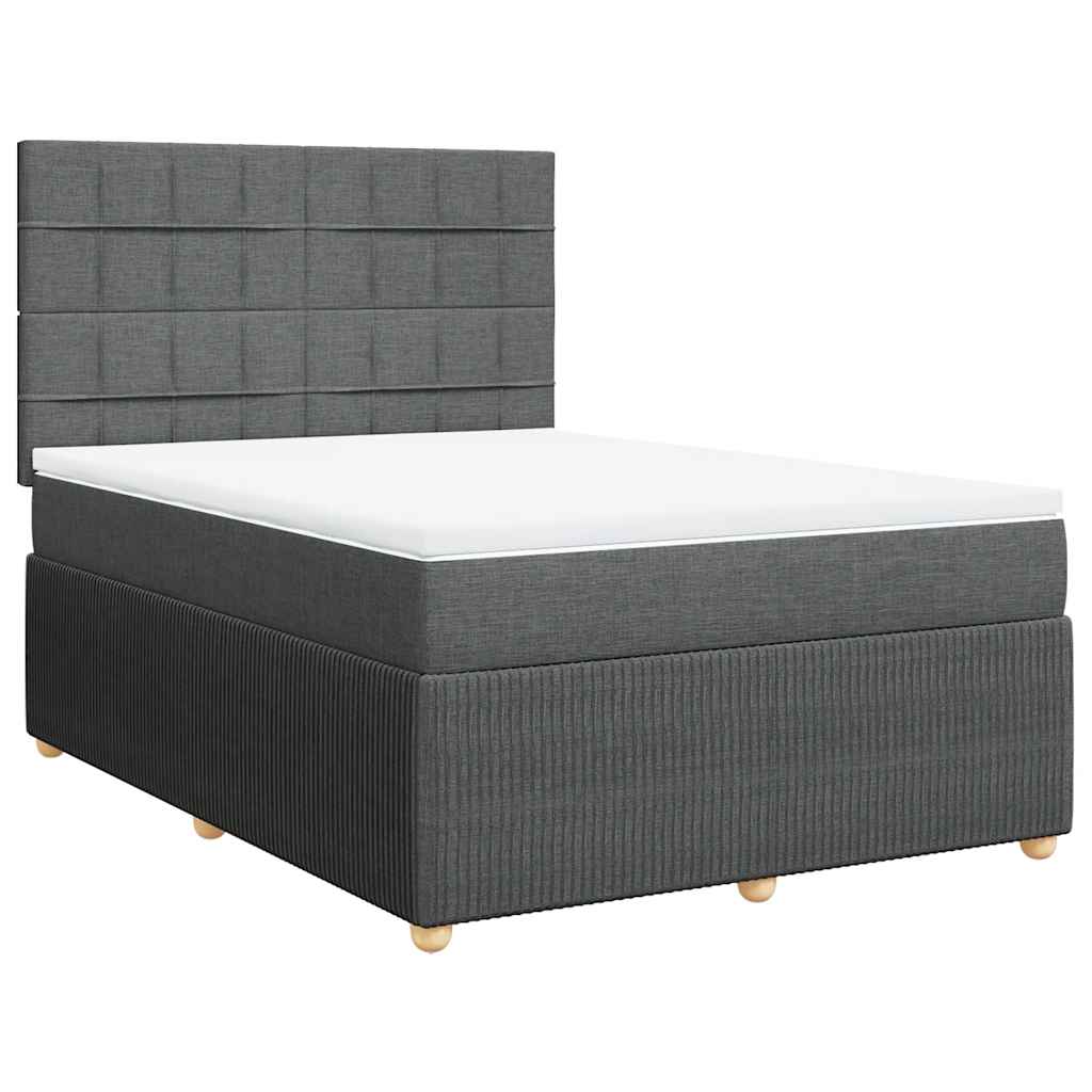 Giroletto a Molle con Materasso Grigio Scuro 140x200cm Tessuto | homemem39