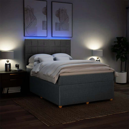 Giroletto a Molle con Materasso Grigio Scuro 140x200cm Tessuto