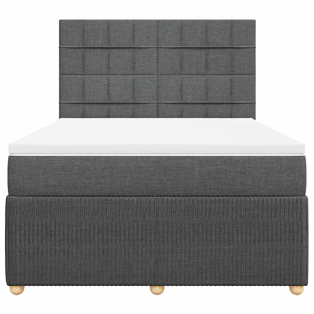 Giroletto a Molle con Materasso Grigio Scuro 140x200cm Tessuto | homemem39