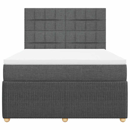 Giroletto a Molle con Materasso Grigio Scuro 140x200cm Tessuto | homemem39
