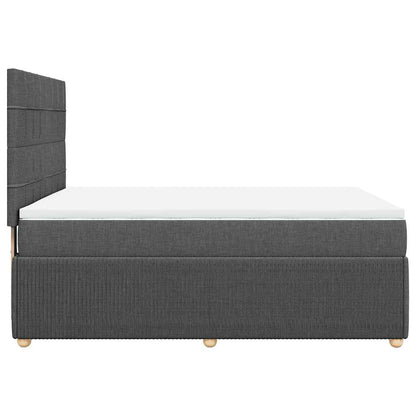 Giroletto a Molle con Materasso Grigio Scuro 140x200cm Tessuto | homemem39