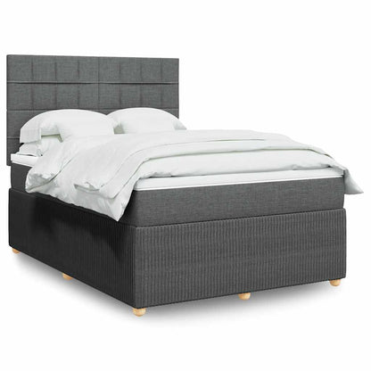 Giroletto a Molle con Materasso Grigio Scuro 140x200cm Tessuto