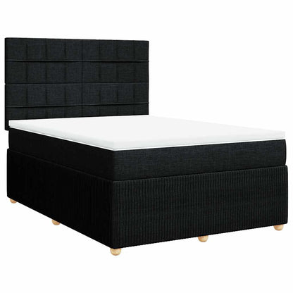 Giroletto a Molle con Materasso Nero 140x200 cm in Tessuto
