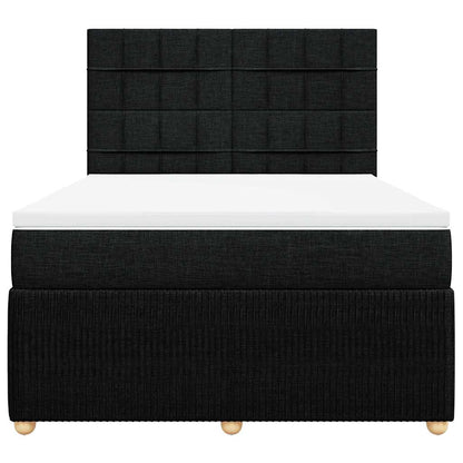 Giroletto a Molle con Materasso Nero 140x200 cm in Tessuto