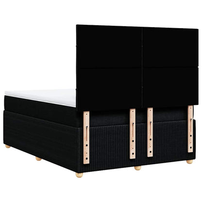 Giroletto a Molle con Materasso Nero 140x200 cm in Tessuto